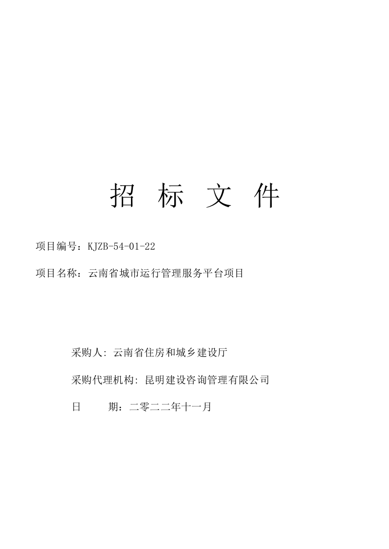 1919万-云南省城市运行管理服务平台项目