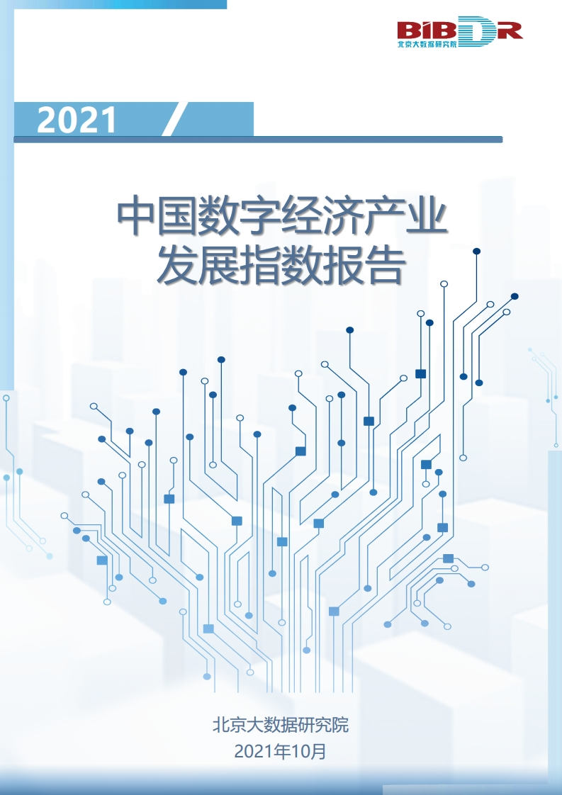 2021中国数字经济产业发展指数报告-北京大数据研究院