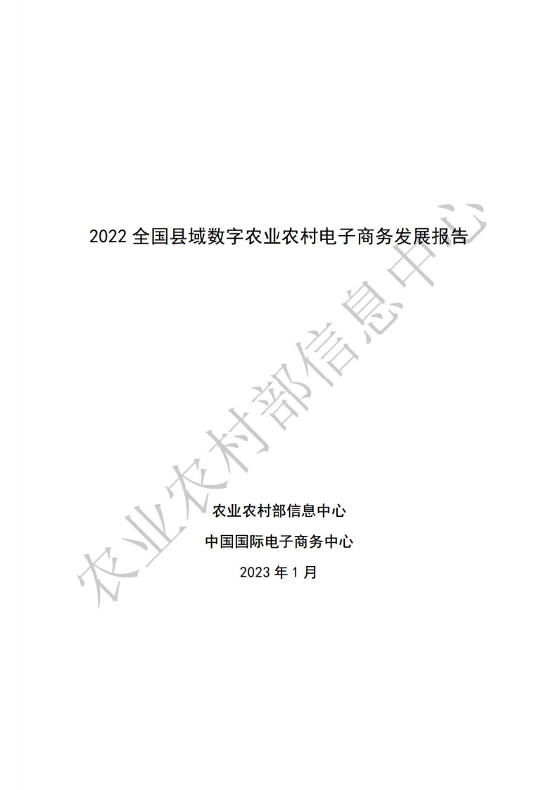 2022全国县域数字农业农村电子商务发展报告