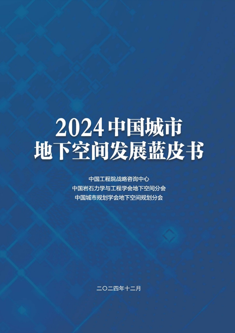 2024中国城市地下空间发展蓝皮书中国工程院2024-12