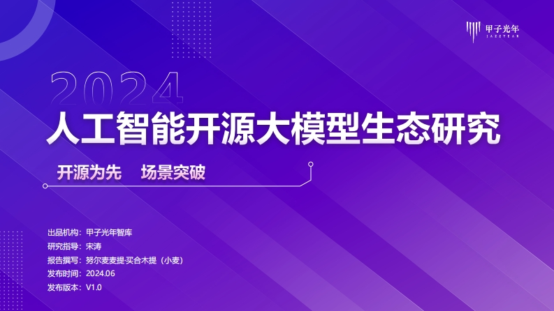 2024人工智能开源大模型生态研究