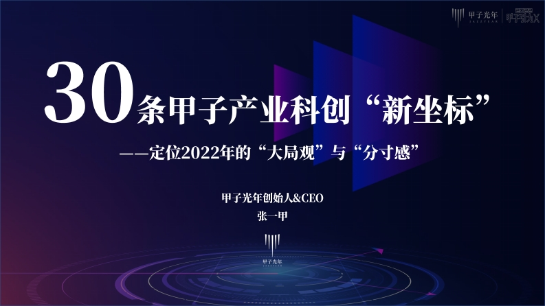30条甲子产业科创“新坐标”——定位2022年的“大局观”与“分寸感”-甲子光年