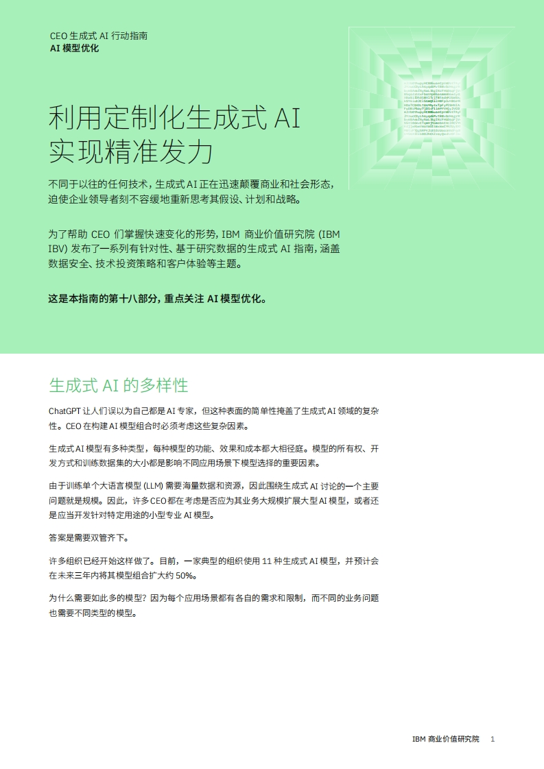CEO生成式AI行动指南：利用定制化生成式AI实现精准发力-IBM-2024