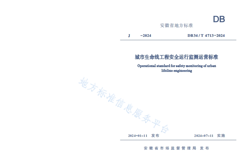 DB34_T-4713-2024-城市生命线工程安全运行监测运营标准