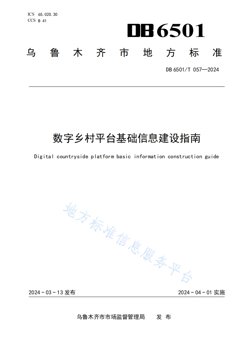 DB6501_T-057-2024-数字乡村平台基础信息建设指南