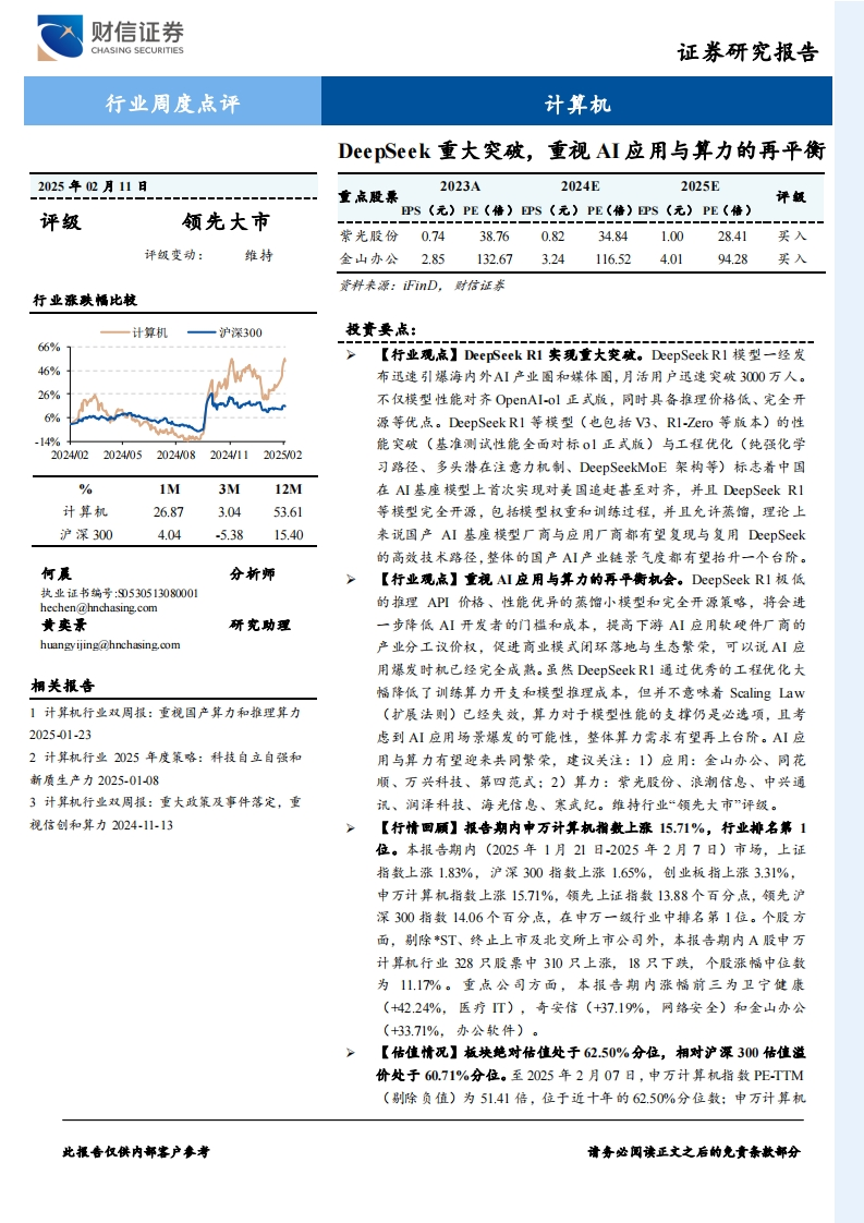 DeepSeek重大突破，重视AI应用与算力的再平衡-财信证券-2025-2-11