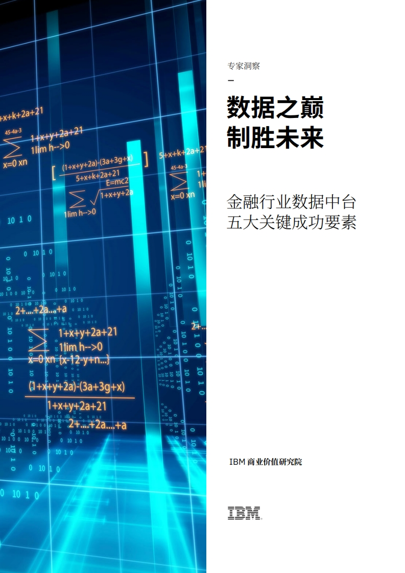 IBM金融行业数据中台五大关键成功要素