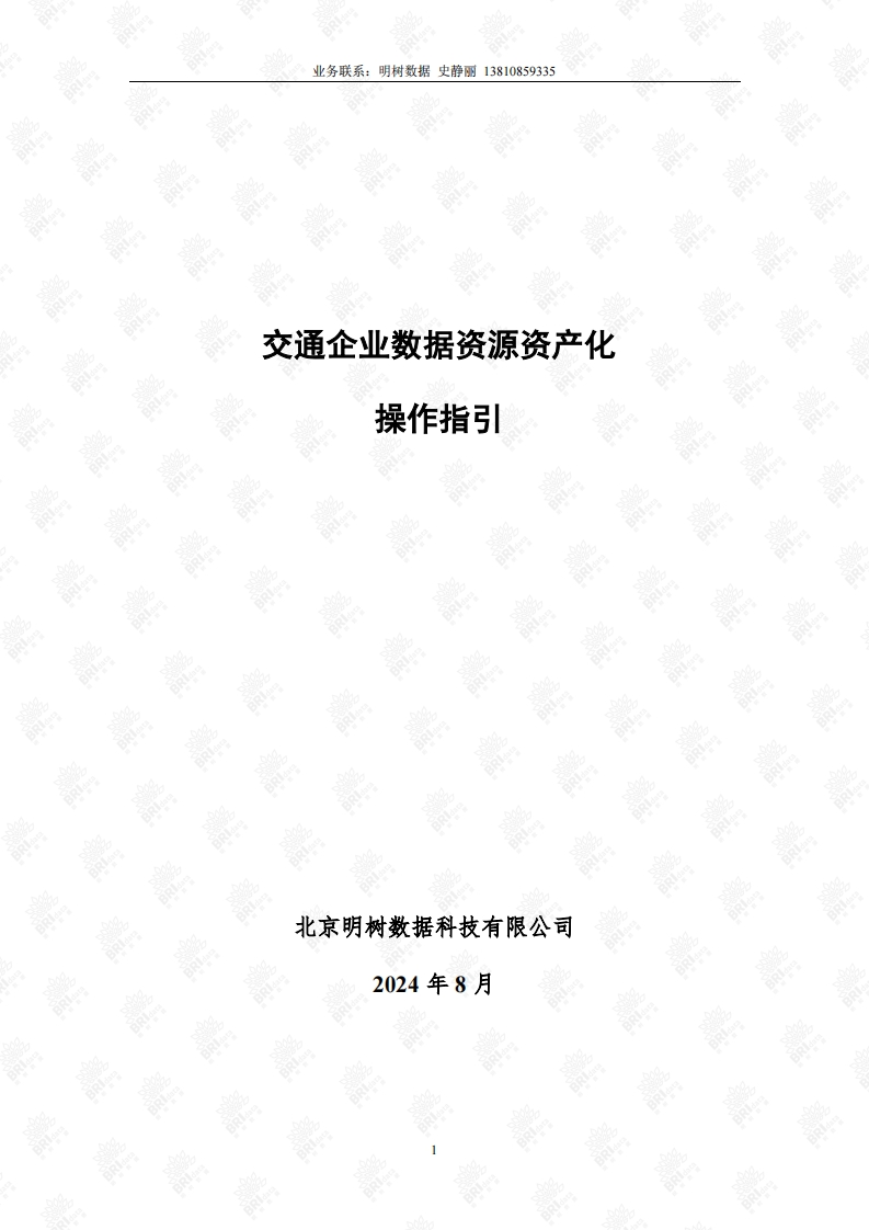 《交通企业数据资源资产化操作指引》