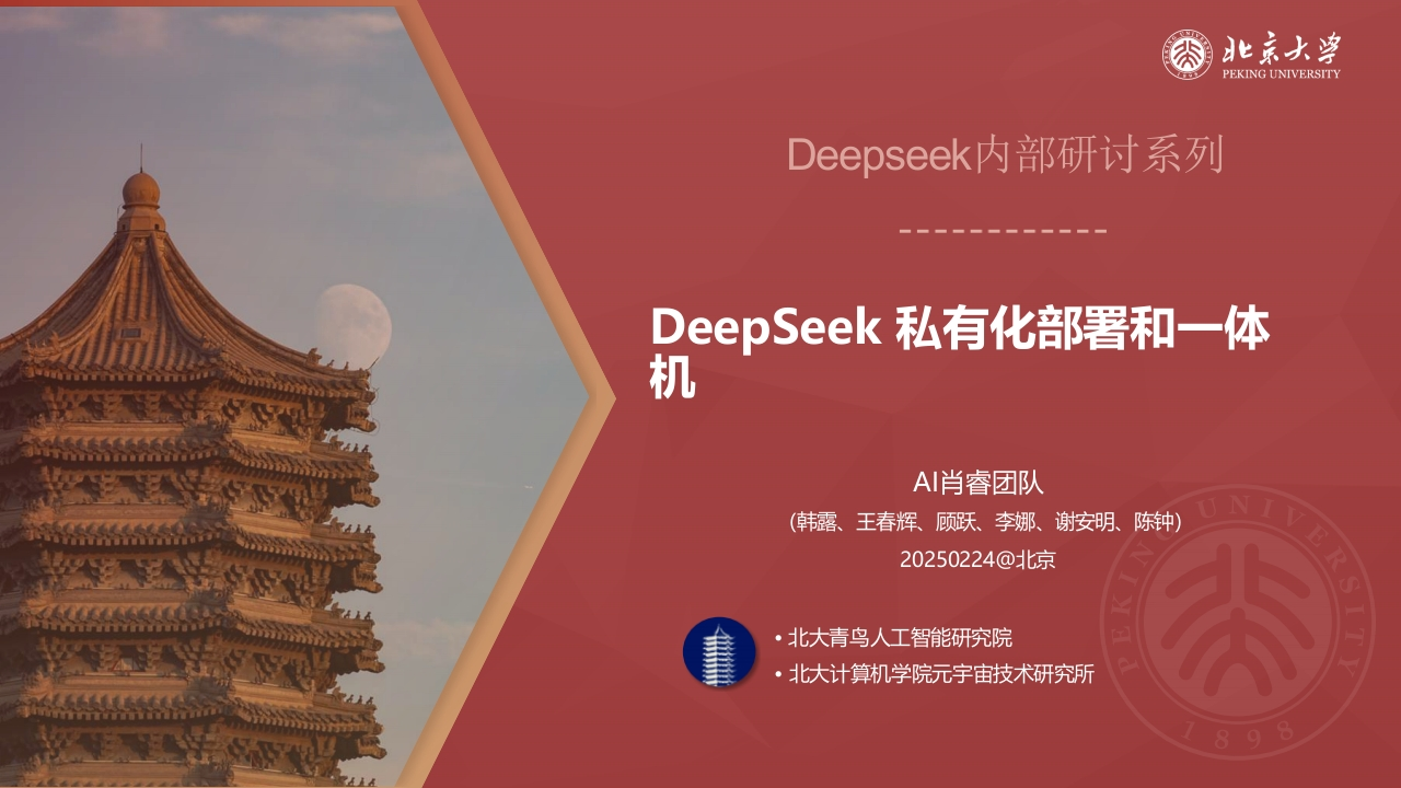 北京大学-DeepSeek私有化部署和一体机