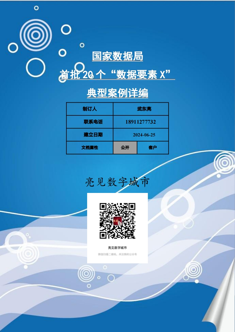 国家数据局首批20个“数据要素X”典型案例详编