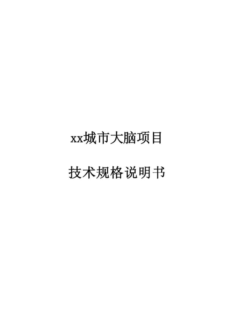 城市大脑项目技术规格说明书-91页word