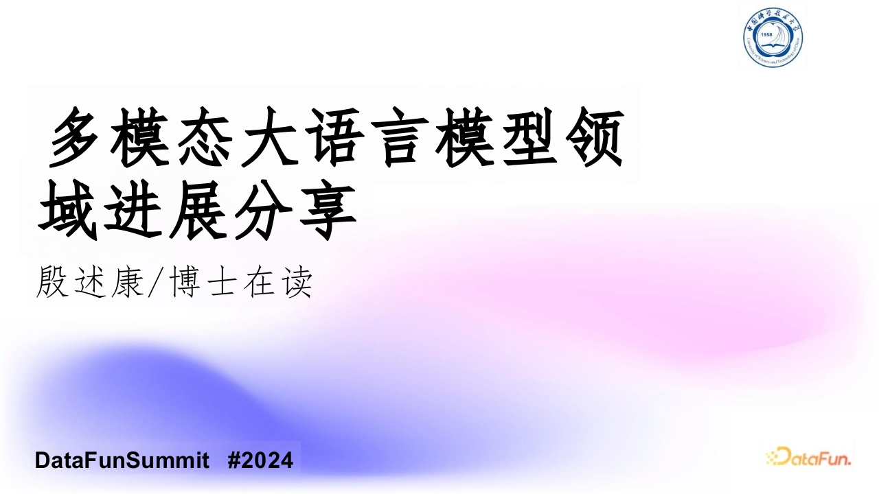 多模态大语言模型领域进展分享科技大殷述康2024