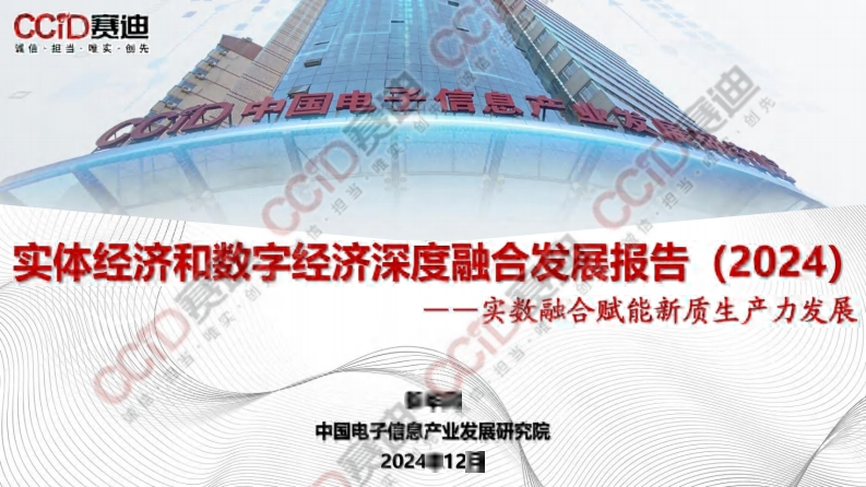 实体经济和数字经济深度融合发展报告（2024）——实数融合赋能新质生产力发展