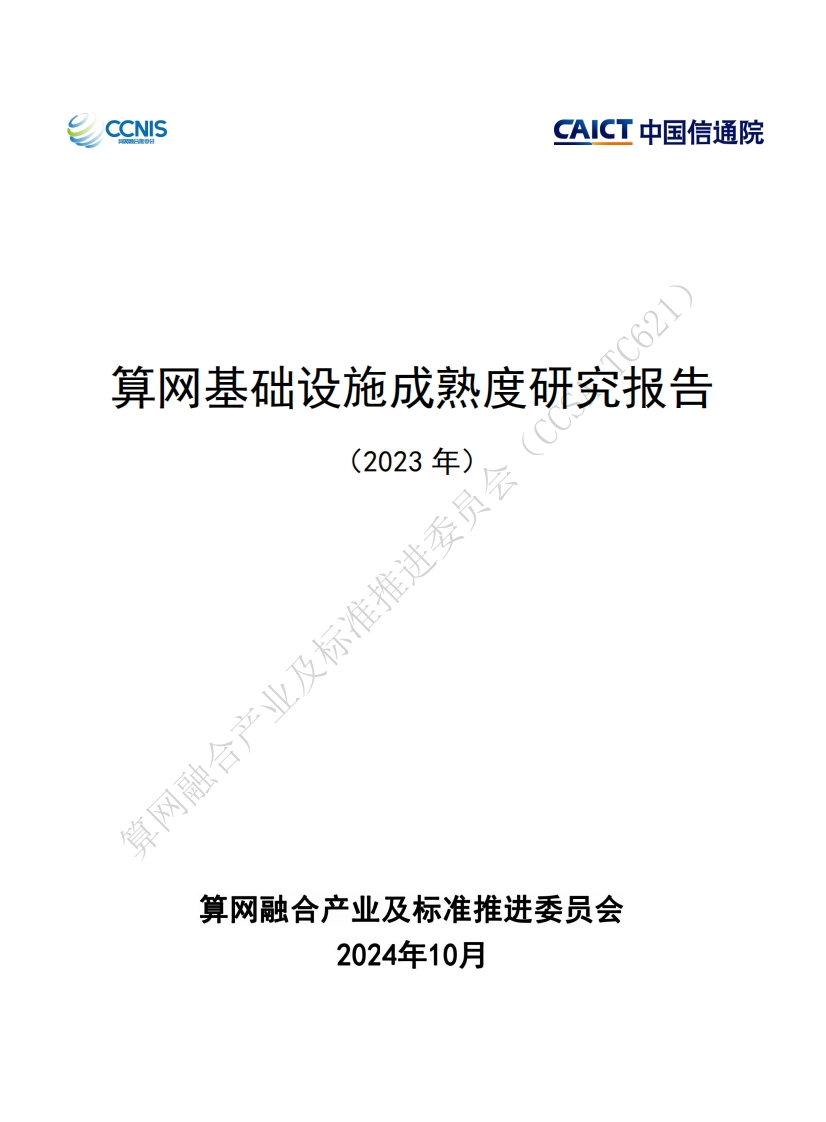 算网基础设施成熟度研究报告（2023年）信通院-2024-10
